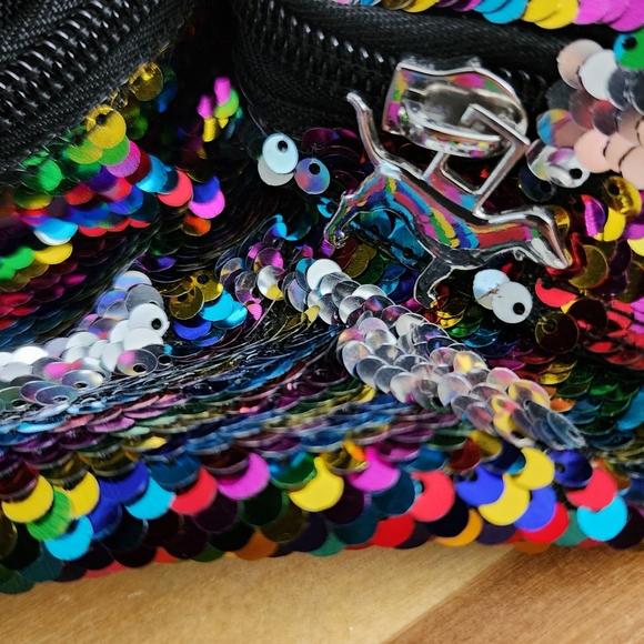 Pink Victorias Secret Fanny Pack Adjustable Sequins Colorful - Picture 8 of 13